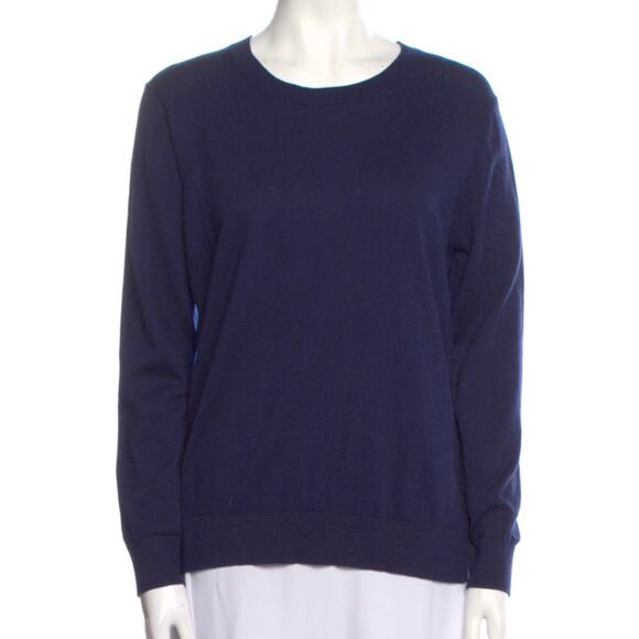 Sandro Navy Blue Tie Back Sweater Baby Blue Silk Open Back 1 S - Picture 4 of 10